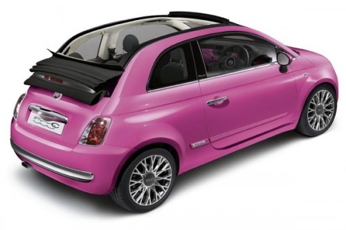 Fiat 500C Pink Cabrio The package for this car includes a special color of